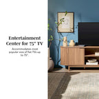 Meuble TV moderne Middlebrook Designs Reeded de 70 po avec rangement ouvert