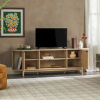 Meuble TV moderne Middlebrook Designs Reeded de 70 po avec rangement ouvert