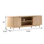 Meuble TV moderne Middlebrook Designs Reeded de 70 po avec rangement ouvert