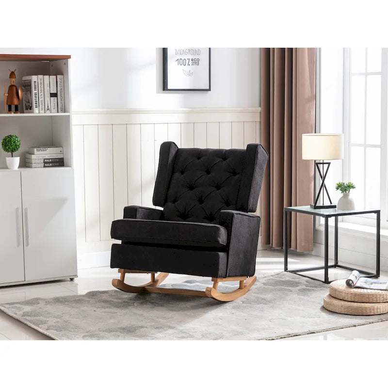 Fauteuil à bascule capitonné moderne 33.8