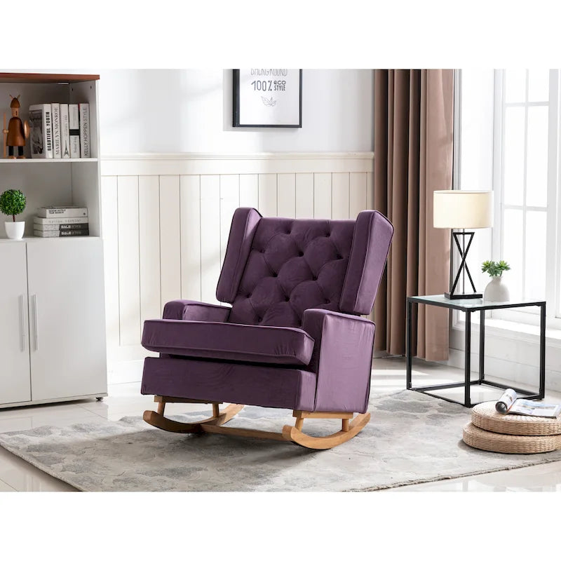 Fauteuil à bascule capitonné moderne 33.8