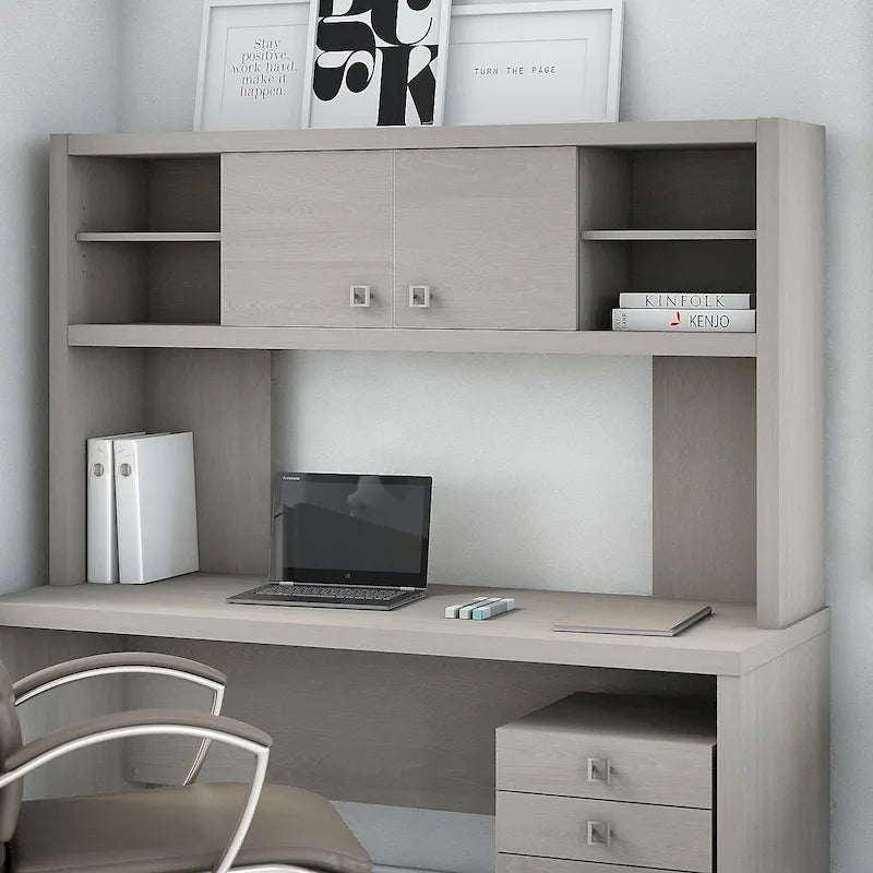 Hutch 60W avec portes coulissantes – Blanc pur / Sable gris / Érable anthracite / Gris moderne, Un seul utilisateur
