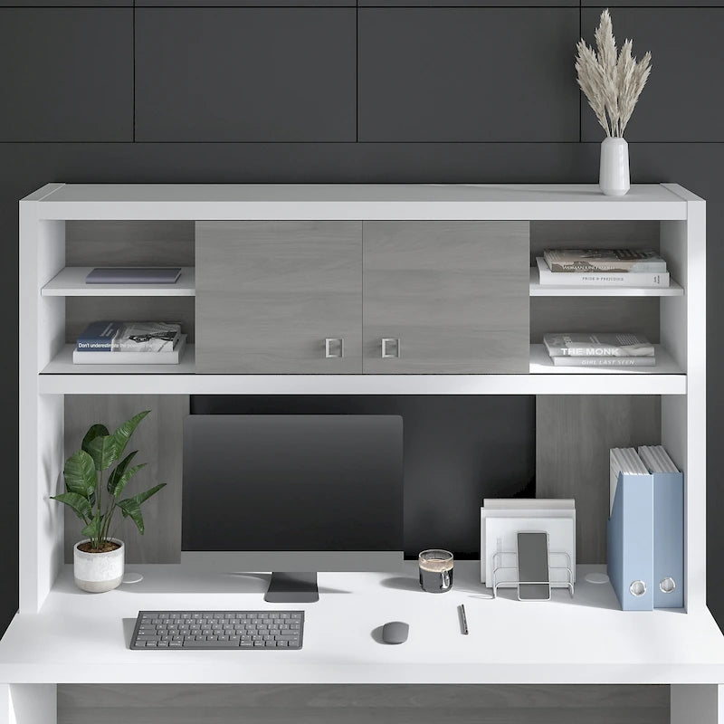 Hutch 60W avec portes coulissantes – Blanc pur / Sable gris / Érable anthracite / Gris moderne, Un seul utilisateur