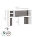Hutch 60W avec portes coulissantes – Blanc pur / Sable gris / Érable anthracite / Gris moderne, Un seul utilisateur