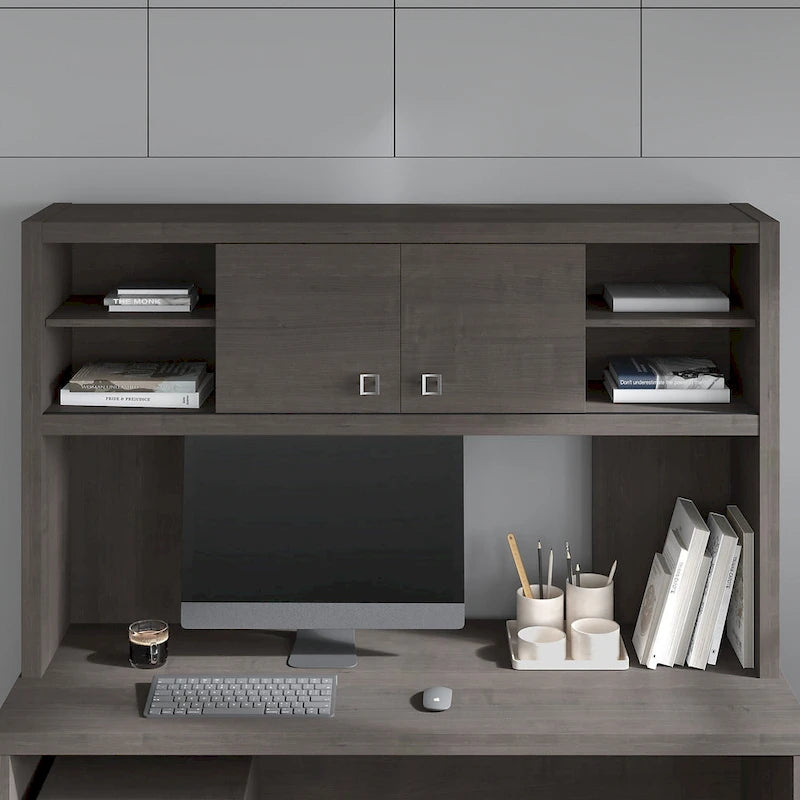 Hutch 60W avec portes coulissantes – Blanc pur / Sable gris / Érable anthracite / Gris moderne, Un seul utilisateur