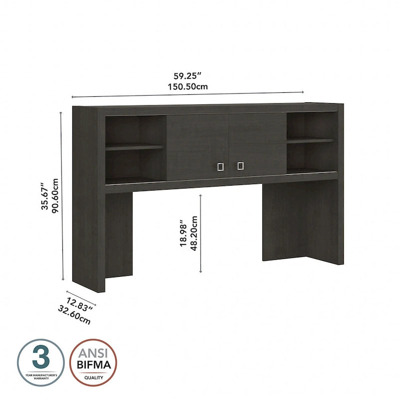 Hutch 60W avec portes coulissantes – Blanc pur / Sable gris / Érable anthracite / Gris moderne, Un seul utilisateur