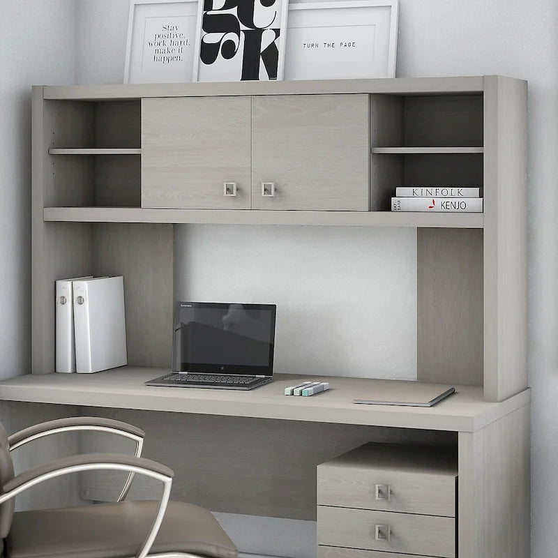 Hutch 60W avec portes coulissantes – Blanc pur / Sable gris / Érable anthracite / Gris moderne, Un seul utilisateur