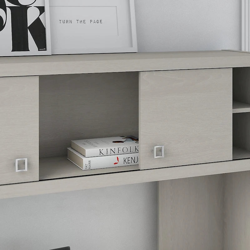 Hutch 60W avec portes coulissantes – Blanc pur / Sable gris / Érable anthracite / Gris moderne, Un seul utilisateur