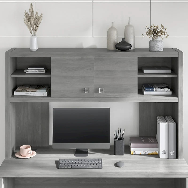 Hutch 60W avec portes coulissantes – Blanc pur / Sable gris / Érable anthracite / Gris moderne, Un seul utilisateur
