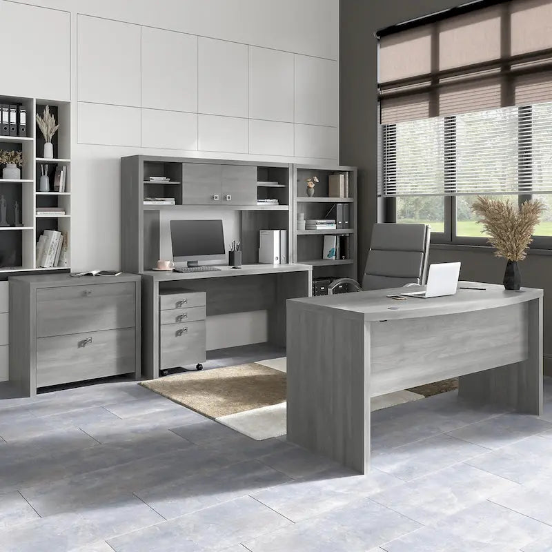 Hutch 60W avec portes coulissantes – Blanc pur / Sable gris / Érable anthracite / Gris moderne, Un seul utilisateur