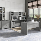Hutch 60W avec portes coulissantes – Blanc pur / Sable gris / Érable anthracite / Gris moderne, Un seul utilisateur