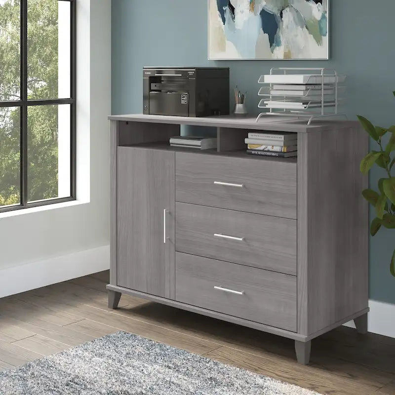 Crédence de bureau avec tiroirs, 4 options de couleur