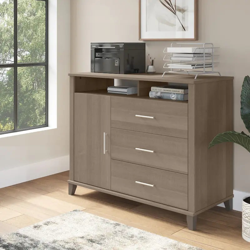Crédence de bureau avec tiroirs, 4 options de couleur
