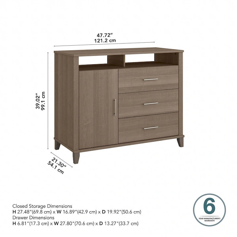Crédence de bureau avec tiroirs, 4 options de couleur