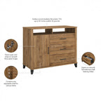 Crédence de bureau avec tiroirs, 4 options de couleur