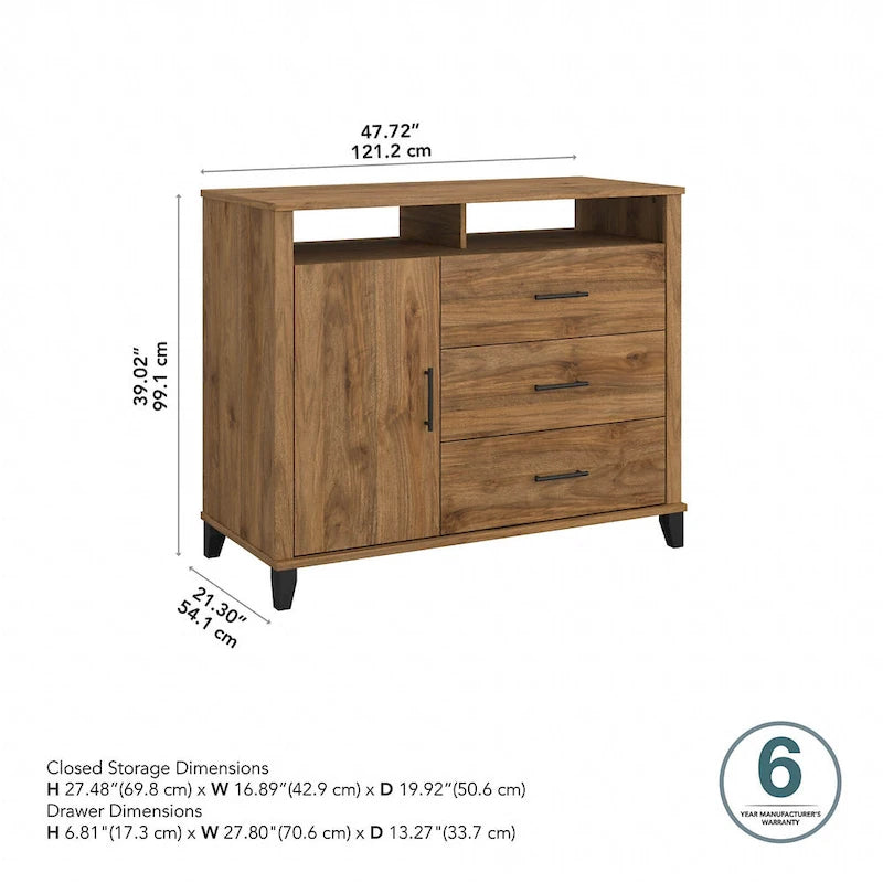 Crédence de bureau avec tiroirs, 4 options de couleur