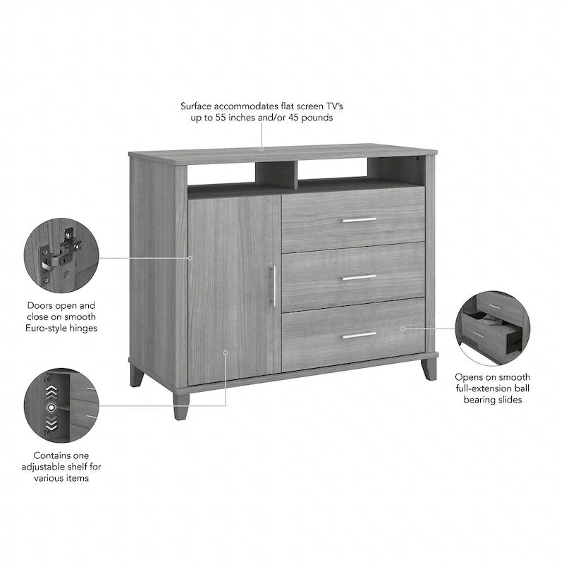 Crédence de bureau avec tiroirs, 4 options de couleur