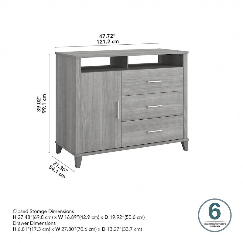 Crédence de bureau avec tiroirs, 4 options de couleur