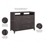 Crédence de bureau avec tiroirs, 4 options de couleur