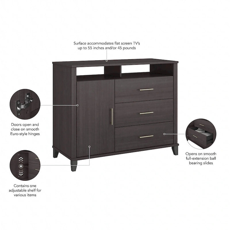 Crédence de bureau avec tiroirs, 4 options de couleur