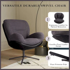 Fauteuil d'appoint pivotant noir et bleu marine | Chenille et similicuir | Siège unique