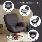 Fauteuil d'appoint pivotant noir et bleu marine | Chenille et similicuir | Siège unique