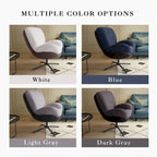 Fauteuil d'appoint pivotant noir et bleu marine | Chenille et similicuir | Siège unique