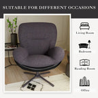 Fauteuil d'appoint pivotant noir et bleu marine | Chenille et similicuir | Siège unique