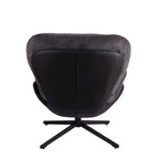 Fauteuil d'appoint pivotant noir et bleu marine | Chenille et similicuir | Siège unique