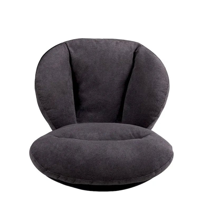 Fauteuil d'appoint pivotant noir et bleu marine | Chenille et similicuir | Siège unique