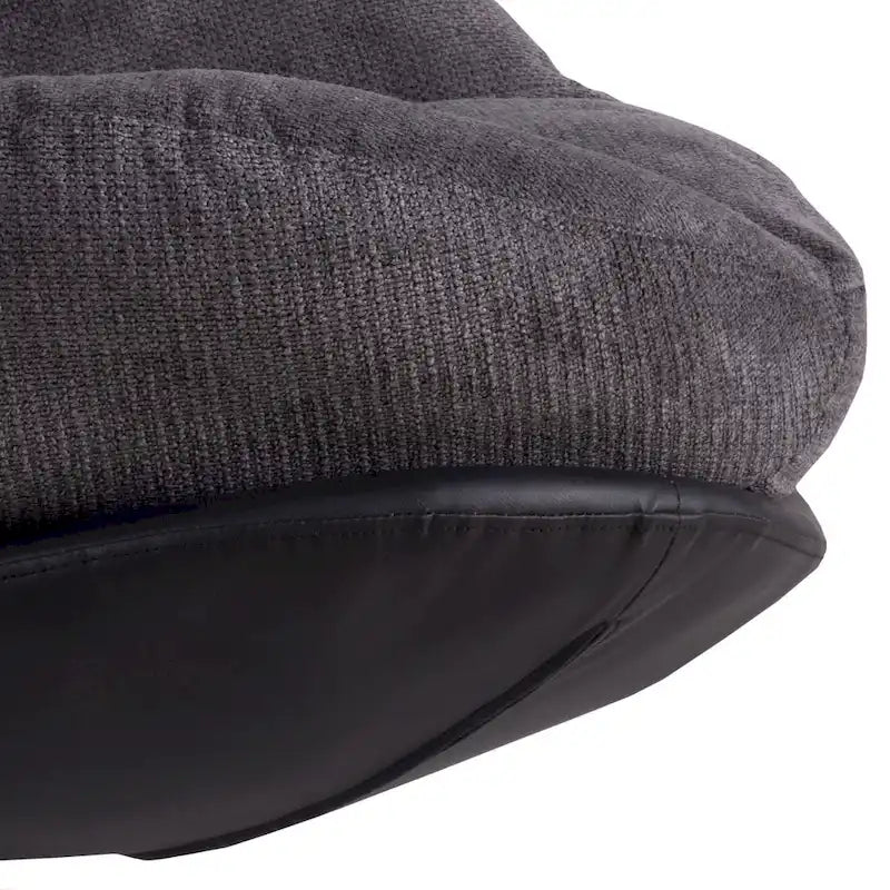 Fauteuil d'appoint pivotant noir et bleu marine | Chenille et similicuir | Siège unique