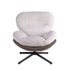 Fauteuil d'appoint pivotant noir et bleu marine | Chenille et similicuir | Siège unique