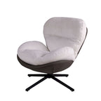 Fauteuil d'appoint pivotant noir et bleu marine | Chenille et similicuir | Siège unique