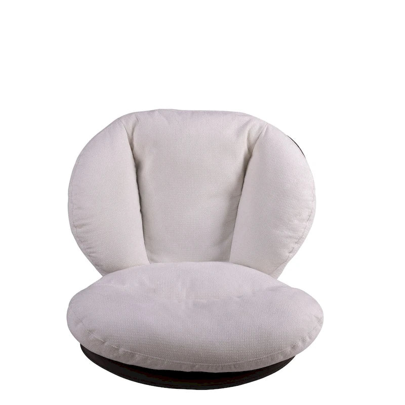 Fauteuil d'appoint pivotant noir et bleu marine | Chenille et similicuir | Siège unique