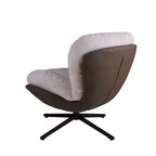 Fauteuil d'appoint pivotant noir et bleu marine | Chenille et similicuir | Siège unique