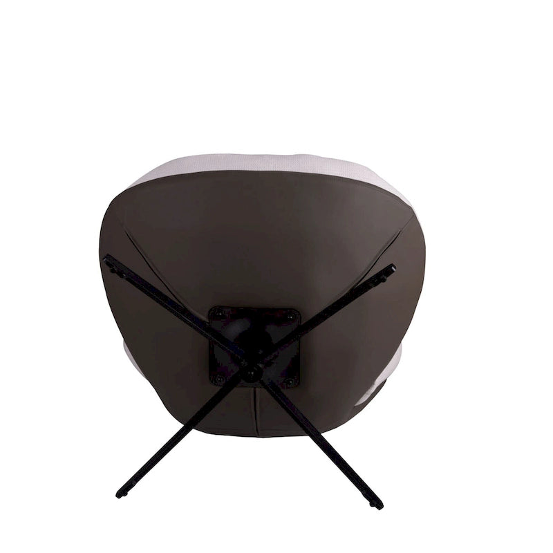 Fauteuil d'appoint pivotant noir et bleu marine | Chenille et similicuir | Siège unique