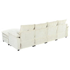 Canapé d'angle en chenille en U Roomfitters avec accoudoirs réglables, parfait pour les salons, les bureaux, les grands espaces