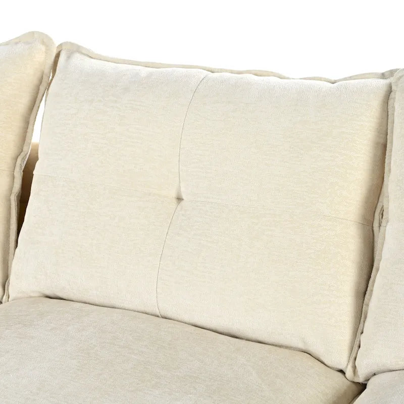 Canapé d'angle en chenille en U Roomfitters avec accoudoirs réglables, parfait pour les salons, les bureaux, les grands espaces