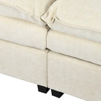 Canapé d'angle en chenille en U Roomfitters avec accoudoirs réglables, parfait pour les salons, les bureaux, les grands espaces