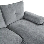 Canapé d'angle en chenille en U Roomfitters avec accoudoirs réglables, parfait pour les salons, les bureaux, les grands espaces