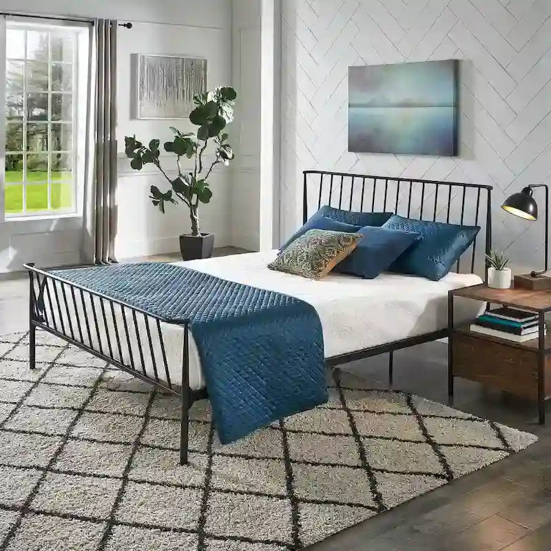 Bastrop Matte Black Finish Metal Queen Bed by iNSPIRE Q Modern