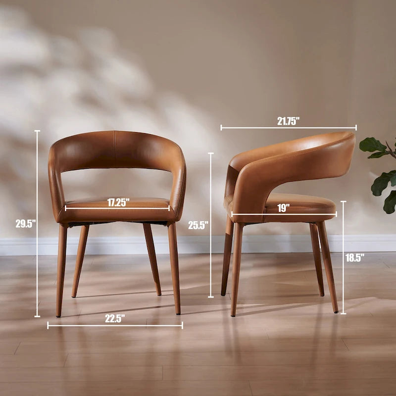 Chaises de salle à manger Modern Fort rembourrées en similicuir (lot de 6)