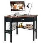 Gymax Bureau d'angle pour ordinateur portable avec tiroir