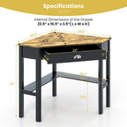 Gymax Bureau d'angle pour ordinateur portable avec tiroir