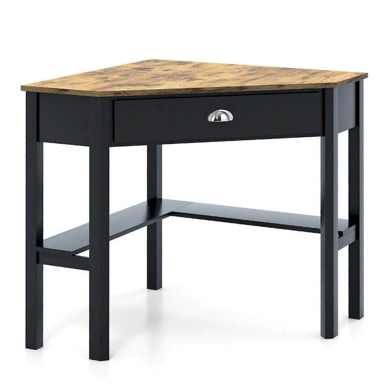 Gymax Bureau d'angle pour ordinateur portable avec tiroir