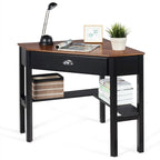 Gymax Bureau d'angle pour ordinateur portable avec tiroir