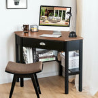 Gymax Bureau d'angle pour ordinateur portable avec tiroir