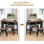 Gymax Bureau d'angle pour ordinateur portable avec tiroir