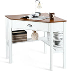 Gymax Bureau d'angle pour ordinateur portable avec tiroir