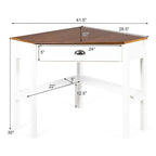 Gymax Bureau d'angle pour ordinateur portable avec tiroir